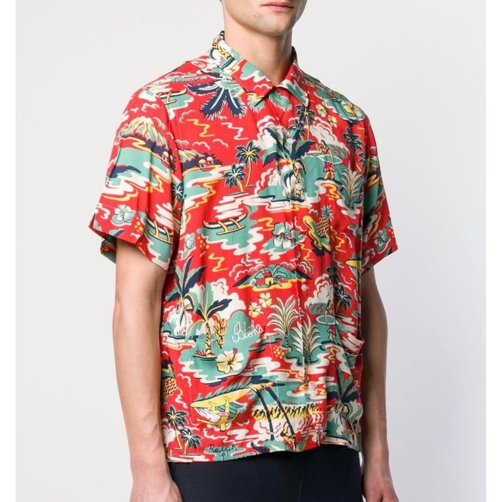 Polo Tropical shirt with Hawaiian vibe S